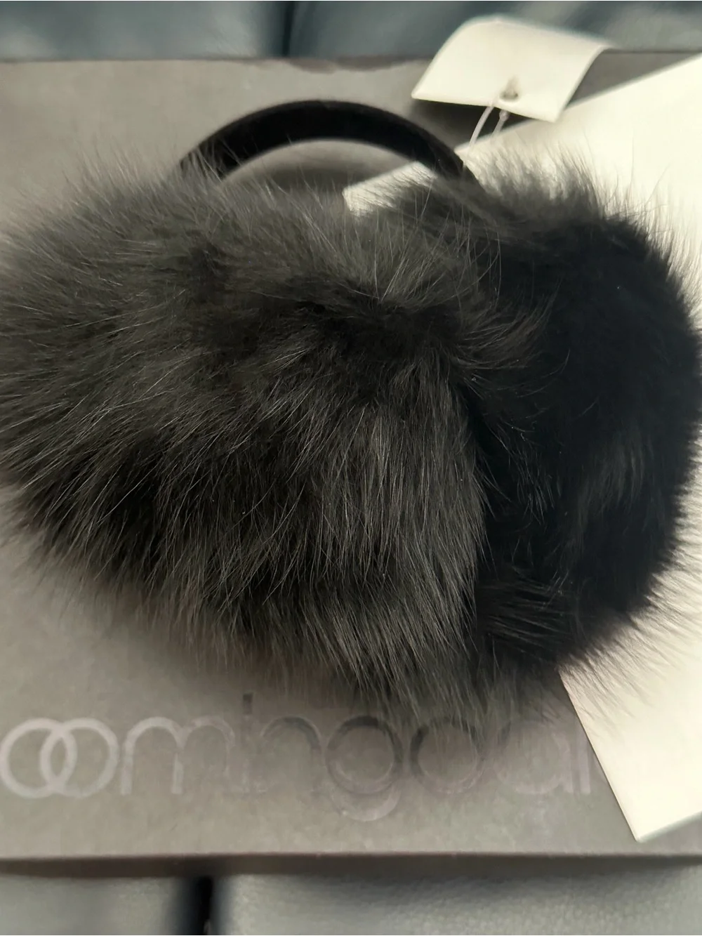 Maximillian Plush Black Genuine Fox Fur Ear Muffs - Women Accessories